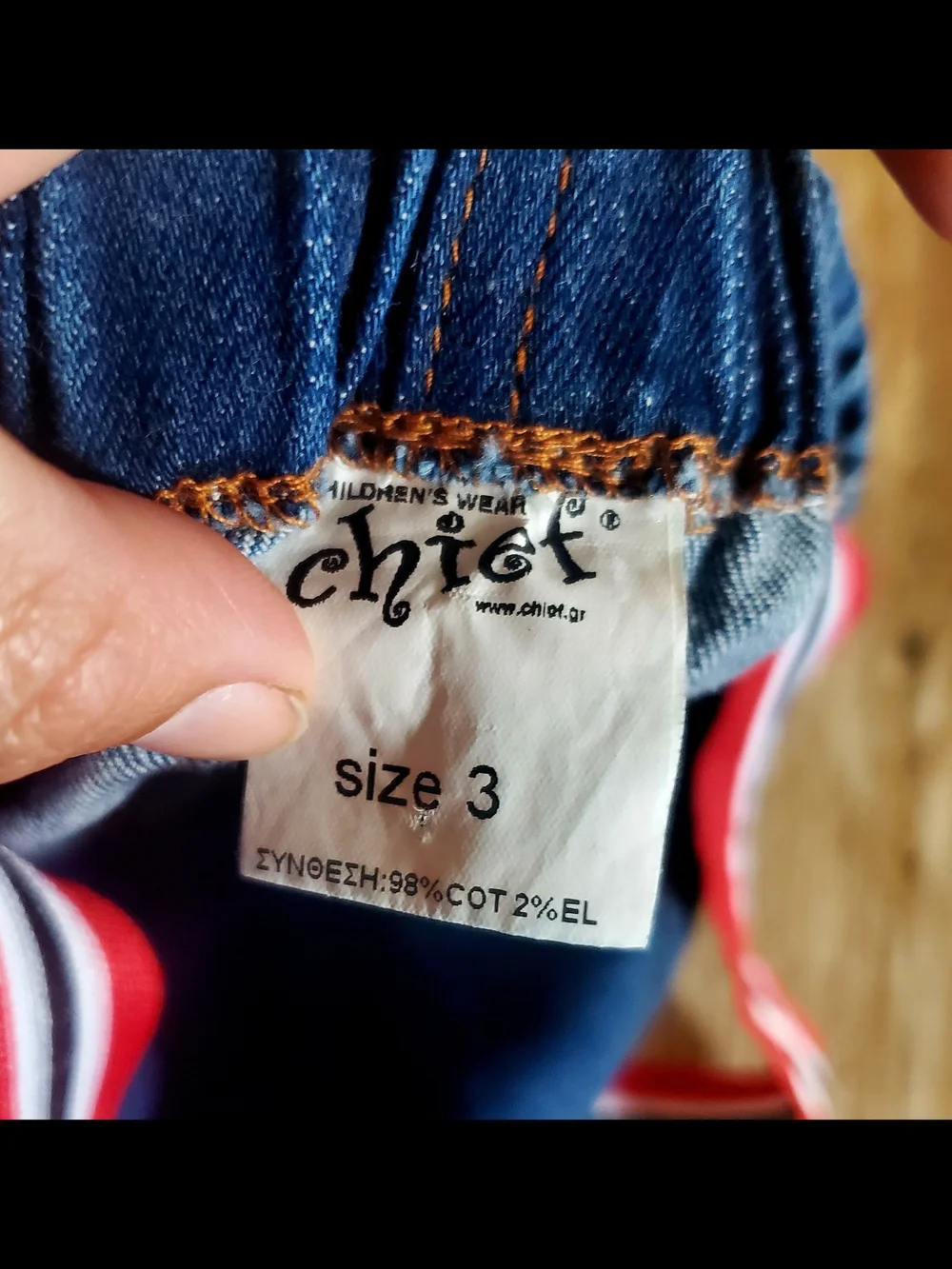 Girls Chief Denim Overall Dress with Pink Cupcake Patch and Red Straps